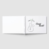 スリンキーブラックキャットニャーニャーカスタム文字グリーンアイズ ゲストブック (全面)