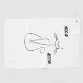 スリンキーブラックキャットニャーニャーカスタム文字グリーンアイズ ゴルフタオル (横)