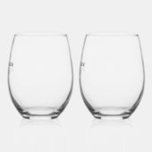 スリンキーブラックキャットニャーニャーカスタム文字グリーンアイズ ステムなしワイングラス (左)