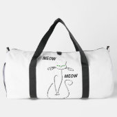 スリンキーブラックキャットニャーニャーカスタム文字グリーンアイズ ダッフルバッグ (裏面)