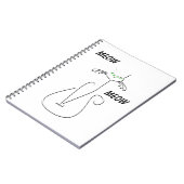 スリンキーブラックキャットニャーニャーカスタム文字グリーンアイズ ノートブック (左側)