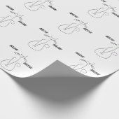 スリンキーブラックキャットニャーニャーカスタム文字グリーンアイズ ラッピングペーパー (角)