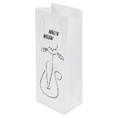 スリンキーブラックキャットニャーニャーカスタム文字グリーンアイズ ワインギフトバッグ (裏面アングル)