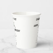 スリンキーブラックキャットニャーニャーカスタム文字グリーンアイズ 紙コップ (左)