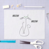 スリンキーブラックキャットニャーニャーカスタム文字グリーンアイズ 薄葉紙 (クラフト)