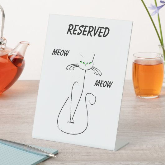 スリンキーブラックキャットニャーニャーカスタム文字予約 台座サイン (インサイチュ)