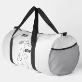 スリンキーブラックキャットニャーニャーグリーンアイズオンシルバー ダッフルバッグ (右コーナー)