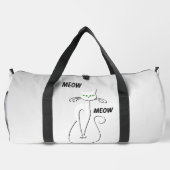 スリンキーブラックキャットニャーニャーグリーンアイズオンシルバー ダッフルバッグ (裏面)