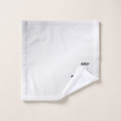 スリンキーブラックキャットニャーニャーグリーンアイズオンシルバー バスタオルセット (ウォッシュタオル)