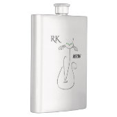 スリンキーブラックキャットニャーニャーグリーンアイズモノグラマー フラスク (右)