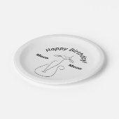 スリンキーブラックキャットニャーニャー3カスタム文字誕生日 ペーパープレート (アングル)