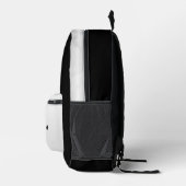 スリンキー黒猫ニャオニャオグリーンアイズ&シルバー プリントバックパック (右)