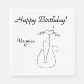 スリングな黒猫カスタムテキスト緑の目 スタンダードランチョンナプキン (正面)