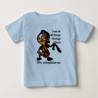 スリングショットを持つダビデ 王国物語のヒーローキャラクター ベビーTシャツ