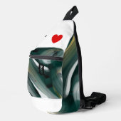 スリングバッグトレンド抽象芸術アート白黒グリーン スリングバッグ (右コーナー)