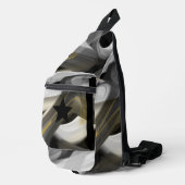 スリングバッグトレンド抽象芸術アート白黒金ゴールド スリングバッグ (右コーナー)