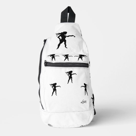 スリングバッグ：ダッフェルバッグ女性パワー。 スリングバッグ (正面)