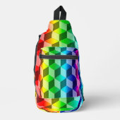 スリングバッグ(ao) – 虹のブロックの幻想 スリングバッグ (正面)