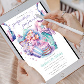 スリンバーガール 誕生日 ポップコーン & パジャマ 招待状