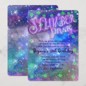 スリンバーティー 宇宙 ギャラクシー 誕生日 招待状 (正面/裏面)