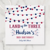 スリーの国！7月4日 3歳の誕生日パーティー フェイバータグ (正面)