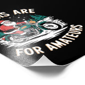 スリーはアマチュアのためのクリスマスバイクバイクもしくは自転車に乗る人 フォトプリント            (角)