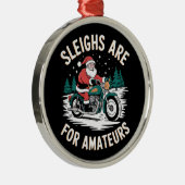 スリーはアマチュアのためのクリスマスバイクバイクもしくは自転車に乗る人 メタルオーナメント (右)