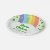 スリーアイズチャームレインボー3歳パーティー ペーパープレート (アングル)