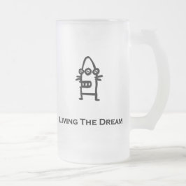 スリーアイボットリビングザドリームブラック フロストグラスビールジョッキ