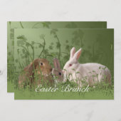 スリーイースターウサティズブランチ招待状 招待状 (正面/裏面)