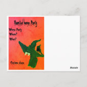 スリーウィッチアートパーティの招待状ハロウィーン ポストカード (裏面)