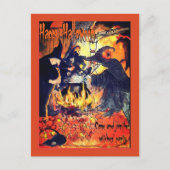 スリーウィッチアートパーティの招待状ハロウィーン ポストカード (正面)