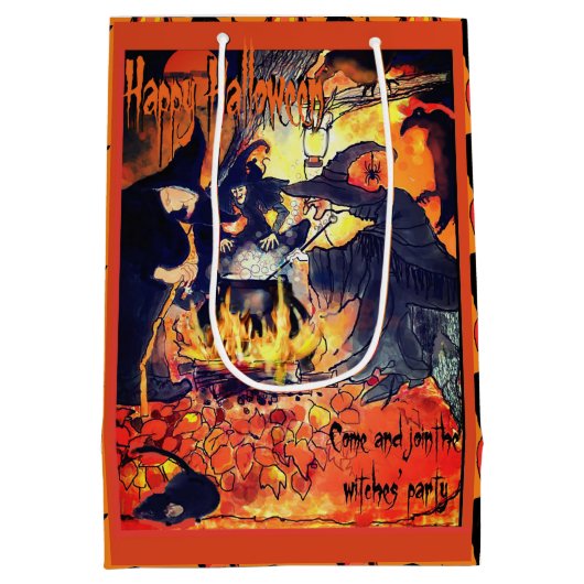 スリーウィッチハロウィーン抱き枕 ミディアムペーパーバッグ (裏面)