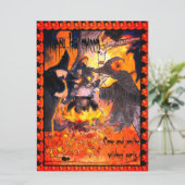 スリーウィッチパーティーハロウィーンアート 招待状 (スタンド正面)