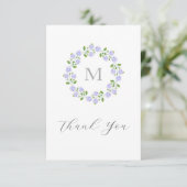 スリーウォーターカラーアジサイフローラリース サンキューカード (スタンド正面)