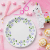 スリーウォーターカラーアジサイフローラリース ペーパープレート (パーティー)