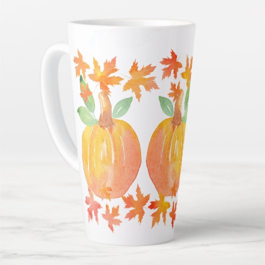 スリーウォーターカラーカボンプキンス&メープル離れズガーランド カフェラテマグ (左アングル)