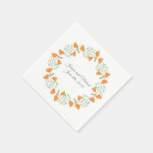 スリーウォーターカラーポピーリース スタンダードカクテルナプキン (角)