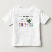 スリーエスタカラフル3rdバースデーボーイまたは女の子 トドラーTシャツ (正面)