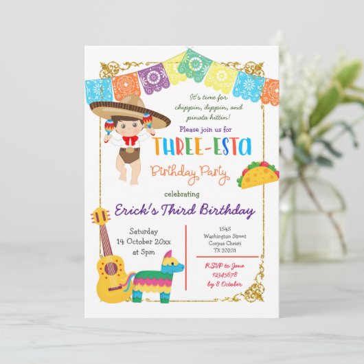 スリーエスタチャロボーイメキシコ誕生日 招待状 (スタンド正面)