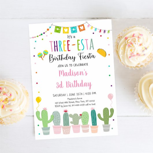 スリーエスタフィエスタカボスガール誕生日 招待状