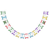 スリーエスタフィエスタカラフルキッズ誕生日 バンティングフラッグ (全)