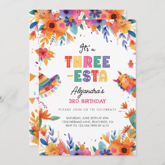 スリーエスタメキシカンフィエスタ第3期パーティー 招待状 (正面/裏面)
