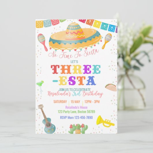 スリーエスタ誕生日招待状フィエスタ3rd誕生日 招待状 (スタンド正面)