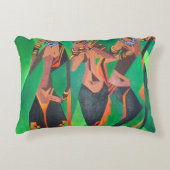 スリーエスニック伝統的ブラック女性踊り アクセントクッション (正面)