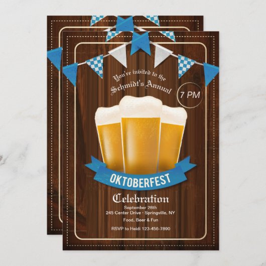 スリーオクトーバーフェストビールズ招待状 招待状 (正面/裏面)