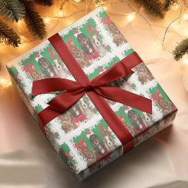 スリーカバリエールキングチャールズスパニエル犬雪フレーク ラッピングペーパー