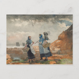 スリーガールズ魚釣り ポストカード