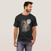 スリーキャットムーンカーおもしろいズ風変わりドミーム Tシャツ (正面フル)