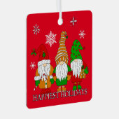 スリーキュートクリスマス格言パーソナライズされたホリデー メタルオーナメント (正面右)